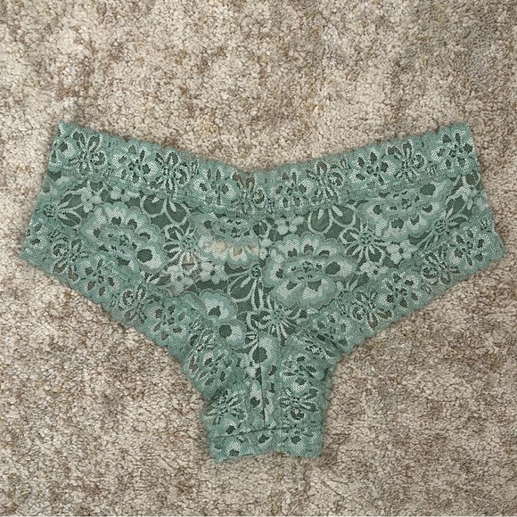[NWT] Victoria’s Secret Lace-Up Lacie Cheeky Panty Seasalt Green Small - Picture 6 of 8